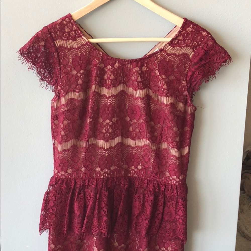 Wine-colored Lace Anthropologie Dress